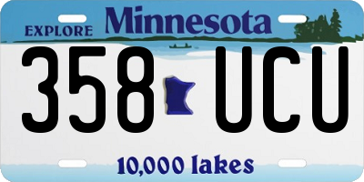 MN license plate 358UCU