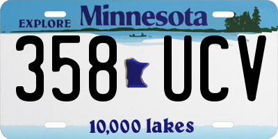 MN license plate 358UCV