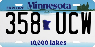 MN license plate 358UCW