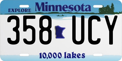 MN license plate 358UCY