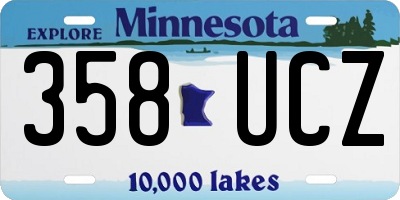 MN license plate 358UCZ