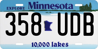 MN license plate 358UDB