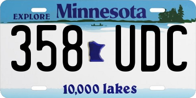 MN license plate 358UDC