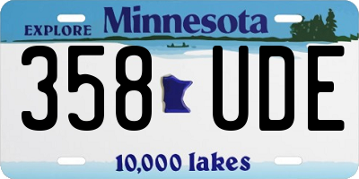 MN license plate 358UDE