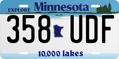 MN license plate 358UDF