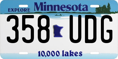 MN license plate 358UDG