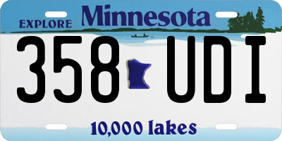 MN license plate 358UDI