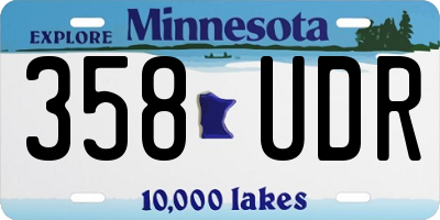 MN license plate 358UDR