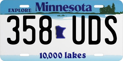 MN license plate 358UDS