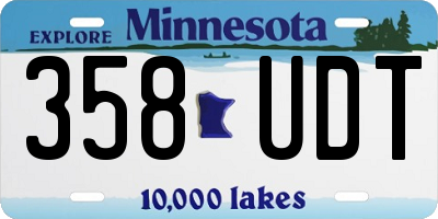 MN license plate 358UDT