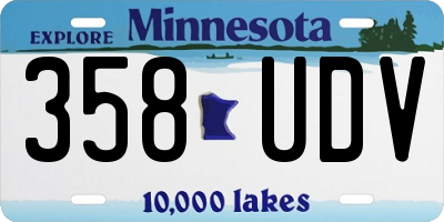 MN license plate 358UDV