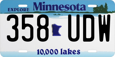 MN license plate 358UDW