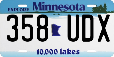 MN license plate 358UDX