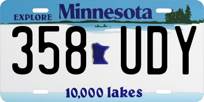 MN license plate 358UDY