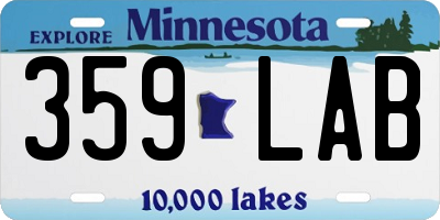 MN license plate 359LAB