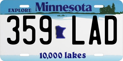 MN license plate 359LAD