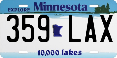 MN license plate 359LAX