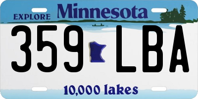 MN license plate 359LBA