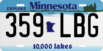 MN license plate 359LBG
