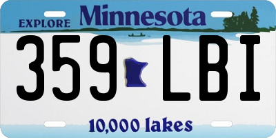 MN license plate 359LBI