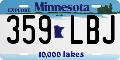 MN license plate 359LBJ