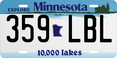 MN license plate 359LBL