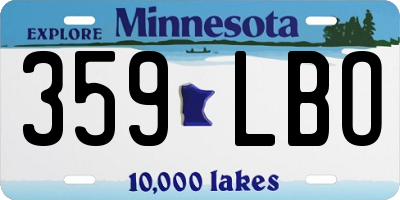 MN license plate 359LBO