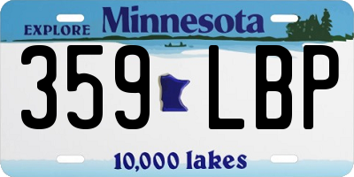 MN license plate 359LBP