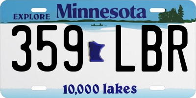 MN license plate 359LBR