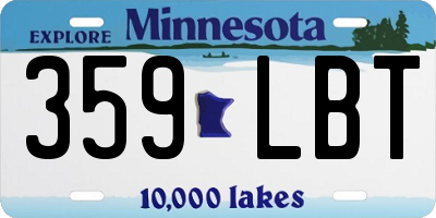 MN license plate 359LBT
