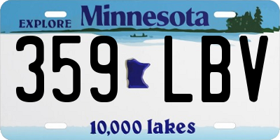 MN license plate 359LBV