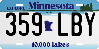MN license plate 359LBY