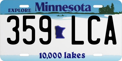 MN license plate 359LCA