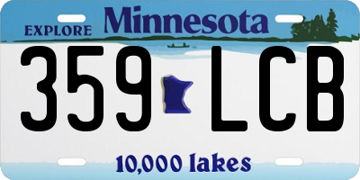 MN license plate 359LCB
