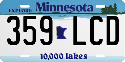 MN license plate 359LCD