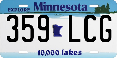 MN license plate 359LCG