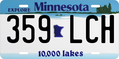 MN license plate 359LCH