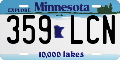 MN license plate 359LCN