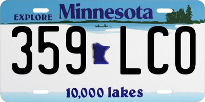 MN license plate 359LCO