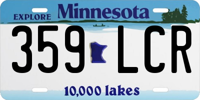MN license plate 359LCR