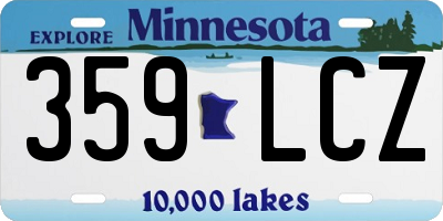 MN license plate 359LCZ