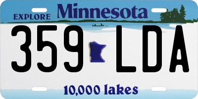 MN license plate 359LDA