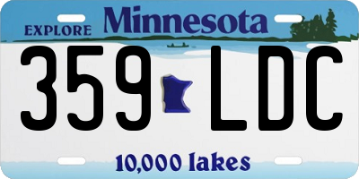 MN license plate 359LDC
