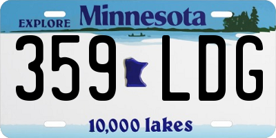 MN license plate 359LDG