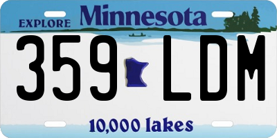 MN license plate 359LDM