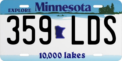MN license plate 359LDS