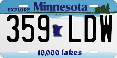 MN license plate 359LDW
