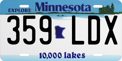 MN license plate 359LDX