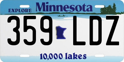 MN license plate 359LDZ
