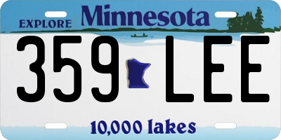 MN license plate 359LEE